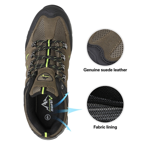 Men's Waterproof Low-Cut Hiking Shoes - BLACK BROWN YELLOW - 3